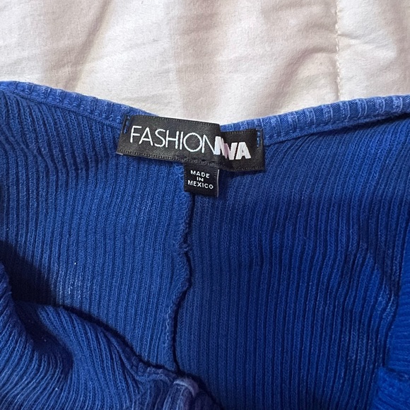 Fashion Nova Blue Backless Bodysuit - Picture 3 of 3